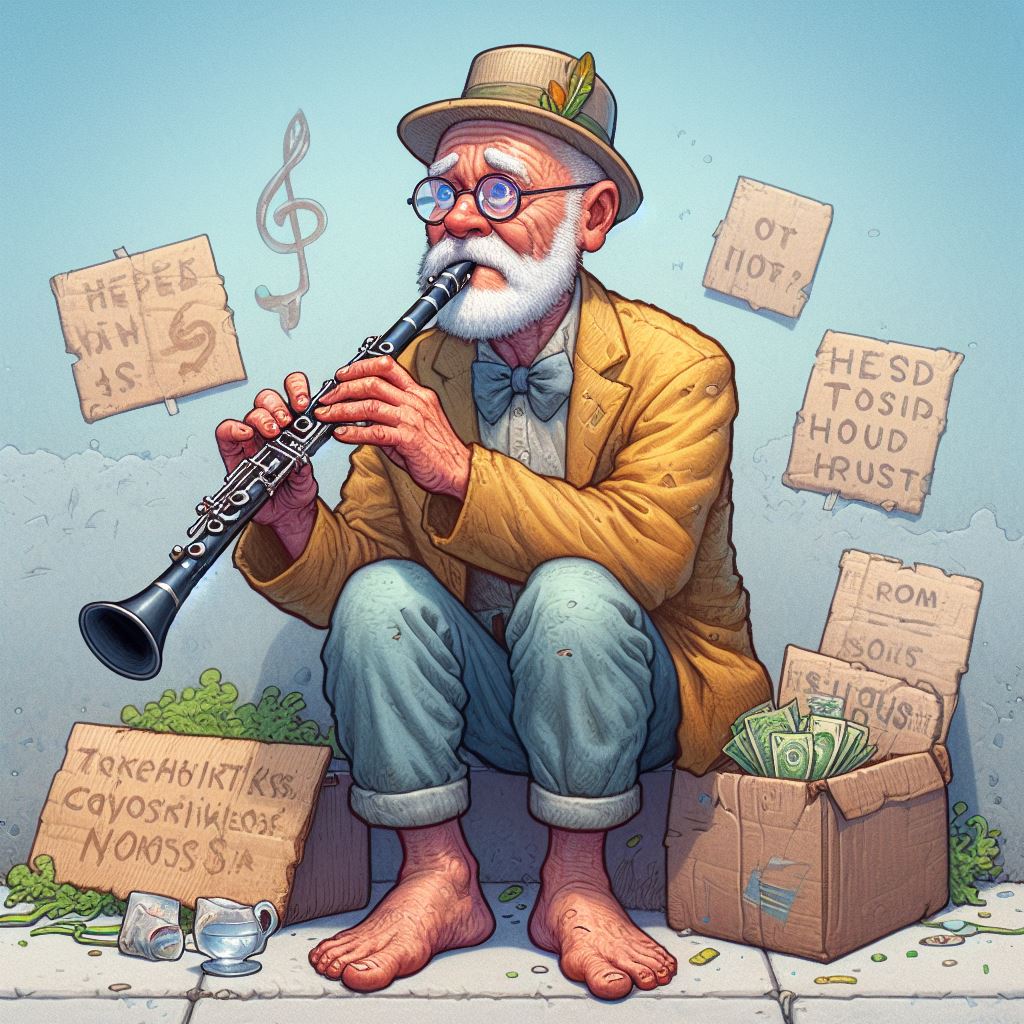 homeless clarinetist joke